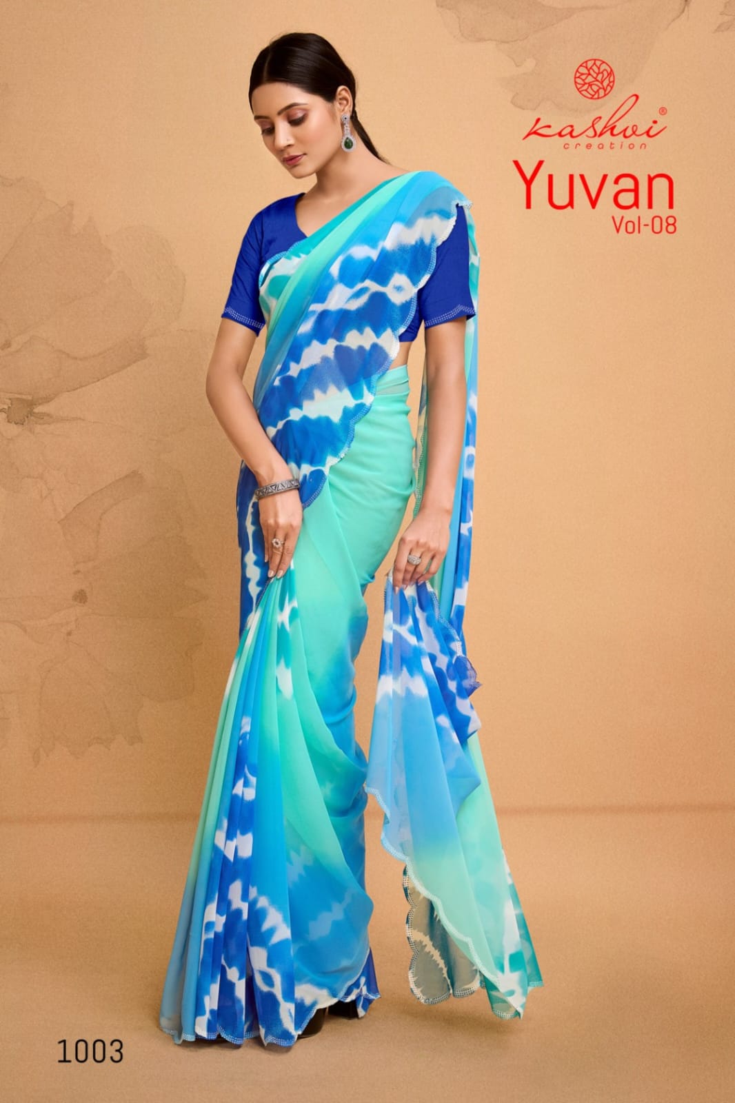 Yuvan Vol 7 By Kashvi Laheriya Printed Georgette Sarees Wholesale Shop In Surat
